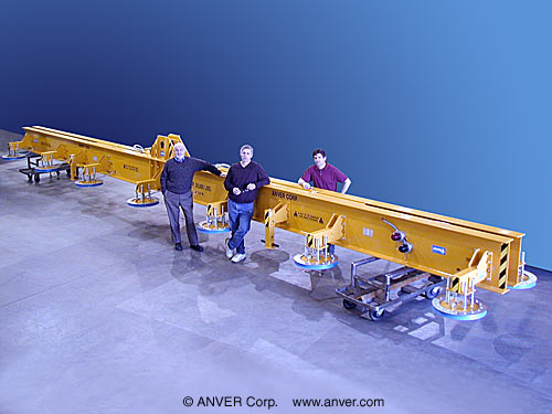 ANVER Fourteen Pad Electric Powered Vacuum Lifter for Lifting & Handling Steel Plate, 50 ft x 10 ft (15.2 m x 3.0 m) up to 30,000 lb (13, 608 kg)